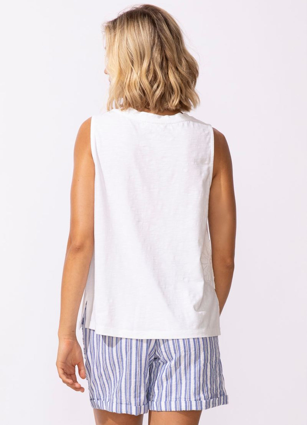 Escape Embroidered Applique V-Neck Tank