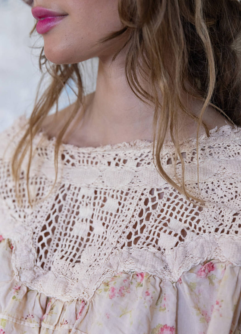 Magnolia Pearl Crochet Yoke Keira Blouse