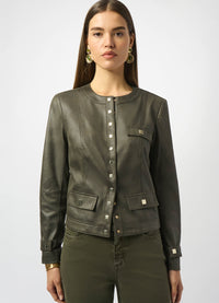 Joseph Ribkoff Foiled Faux Leather Jacket