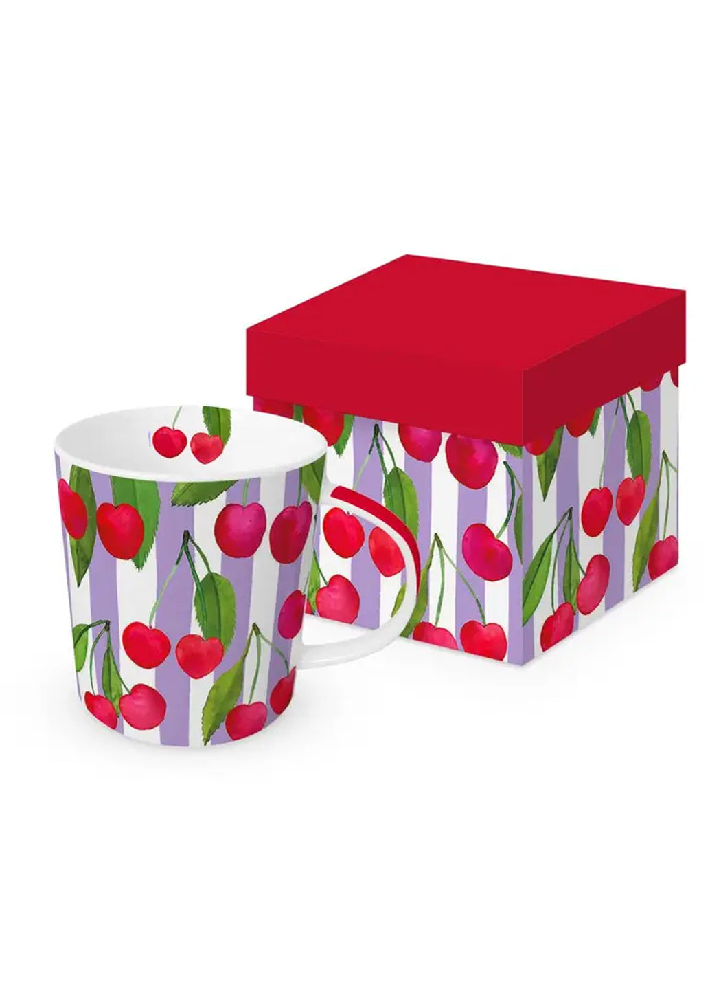 Mug in a Gift Box - Cherry & Stripes