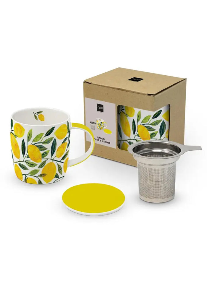 Mug in a Gift Box - Tea Mug with Lid & Strainer-Tracey's Citronella
