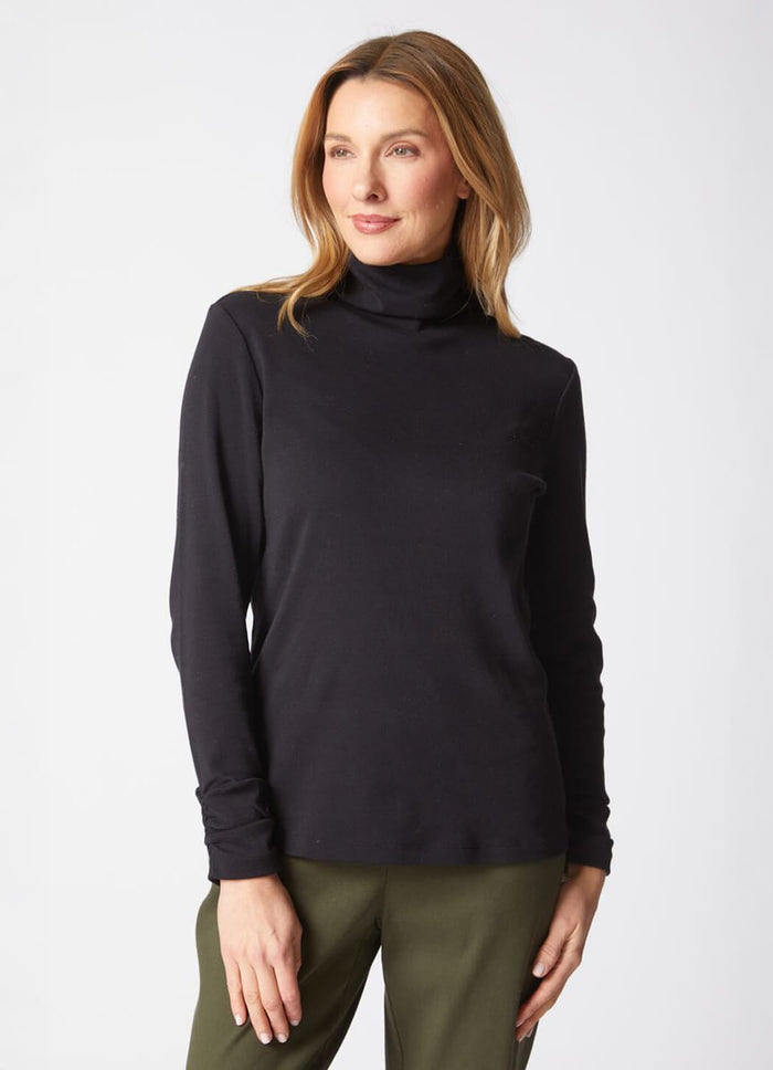 Habitat Cozy Rib Ruched Turtleneck