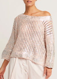 Planet Metallic Crochet Sweater