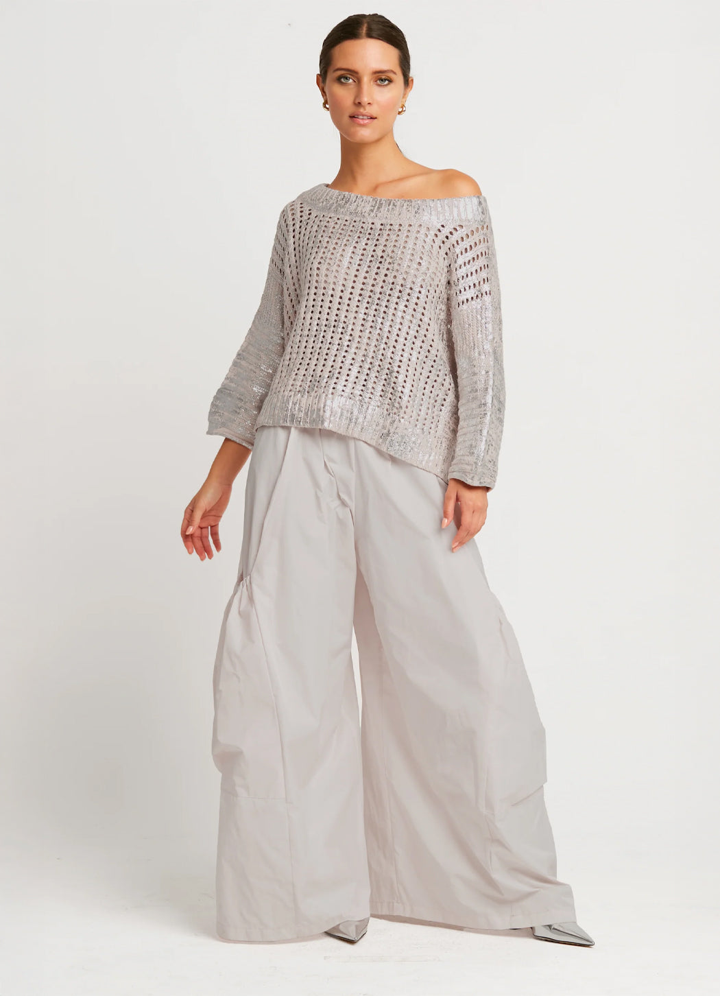 Planet Metallic Crochet Sweater