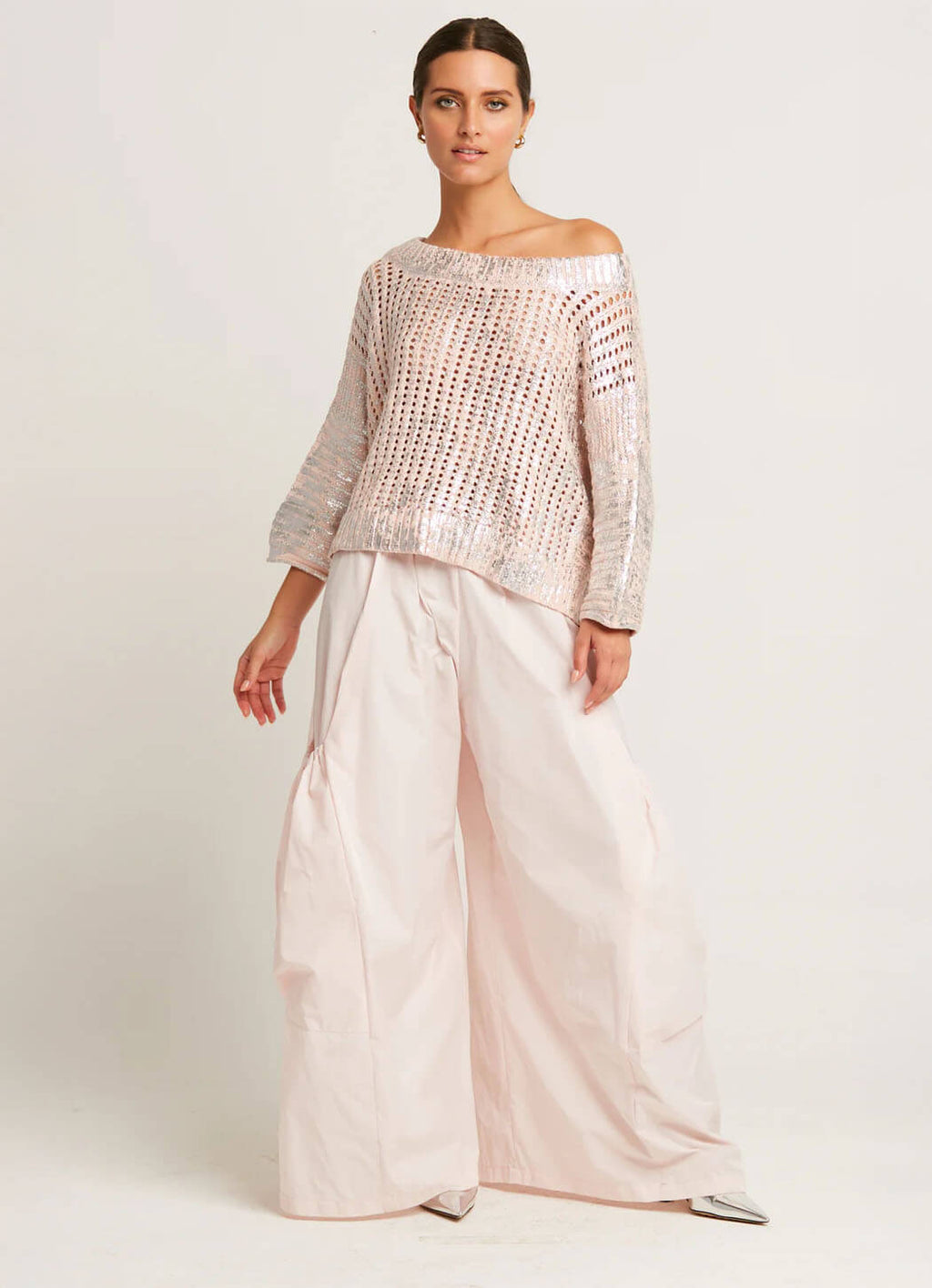Planet Metallic Crochet Sweater – Details Direct