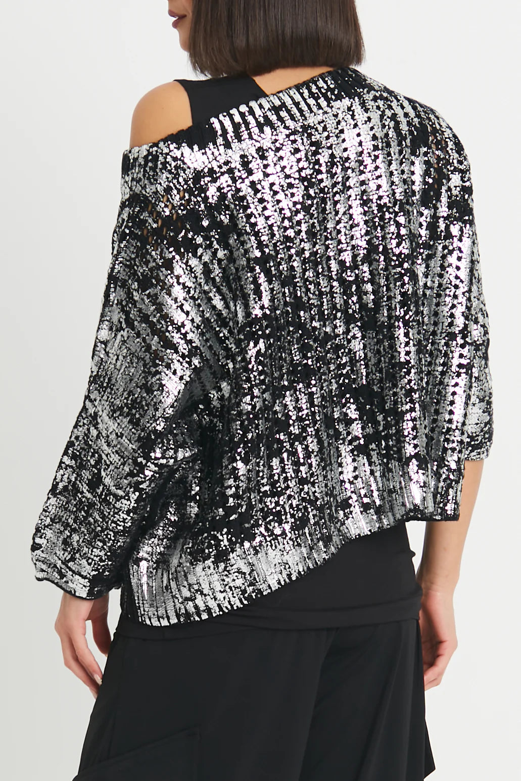 Planet Metallic Crochet Sweater