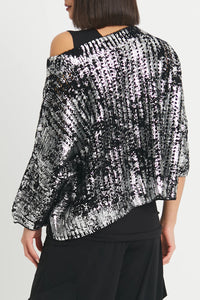 Planet Metallic Crochet Sweater