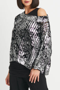 Planet Metallic Crochet Sweater