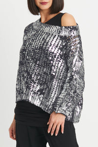 Planet Metallic Crochet Sweater