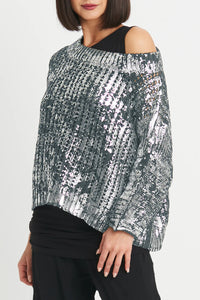 Planet Metallic Crochet Sweater