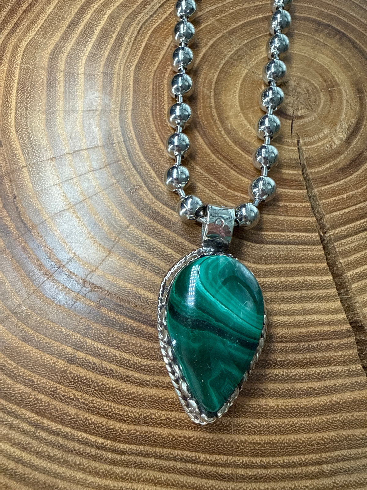 Belle Via Jewelry One-Of-A-Kind Exclusive Malachite Necklace