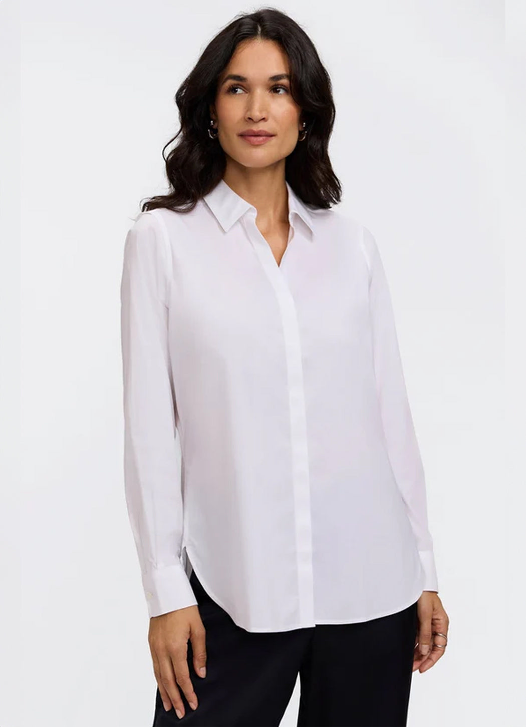 Foxcroft Kylie No-Iron Stretch Long Sleeve Shirt