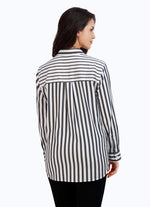 Foxcroft Boyfriend Non-Iron Railroad Stripe Shirt