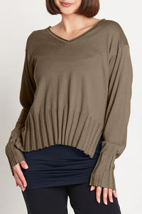 Planet Cropped V Neck Sweater