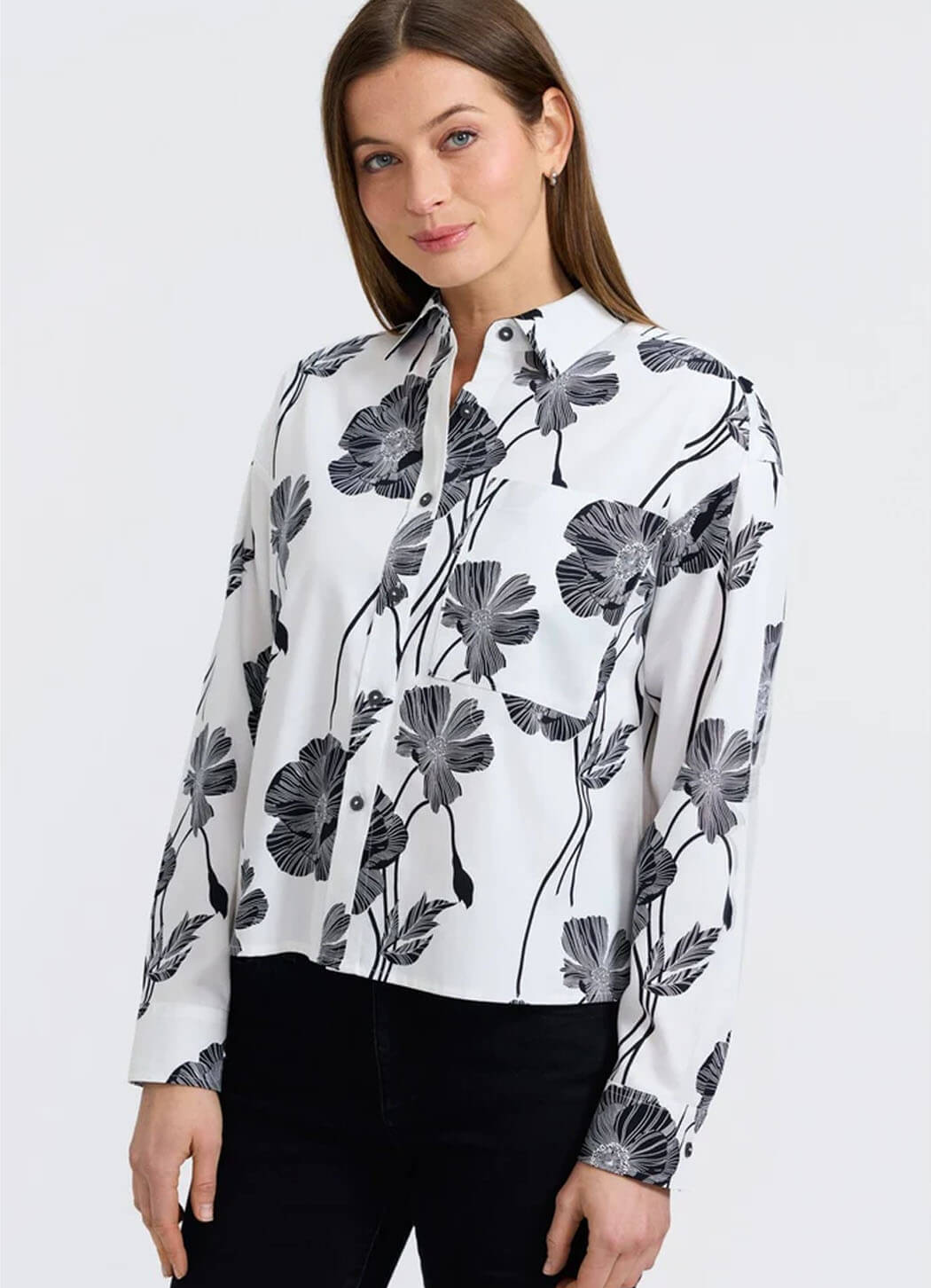 【I AM MARI】25SS★ Mons Notch Drape Shirring S/Sleeve OP Foxcroft Marina Shirt – Details Direct