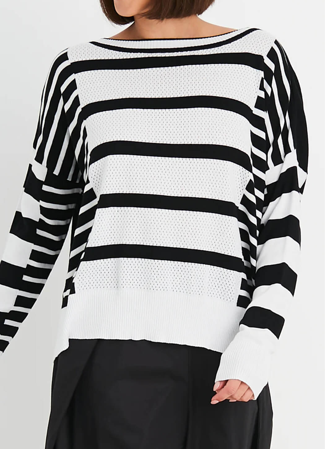 Planet Boatneck Rib Striped Sweater