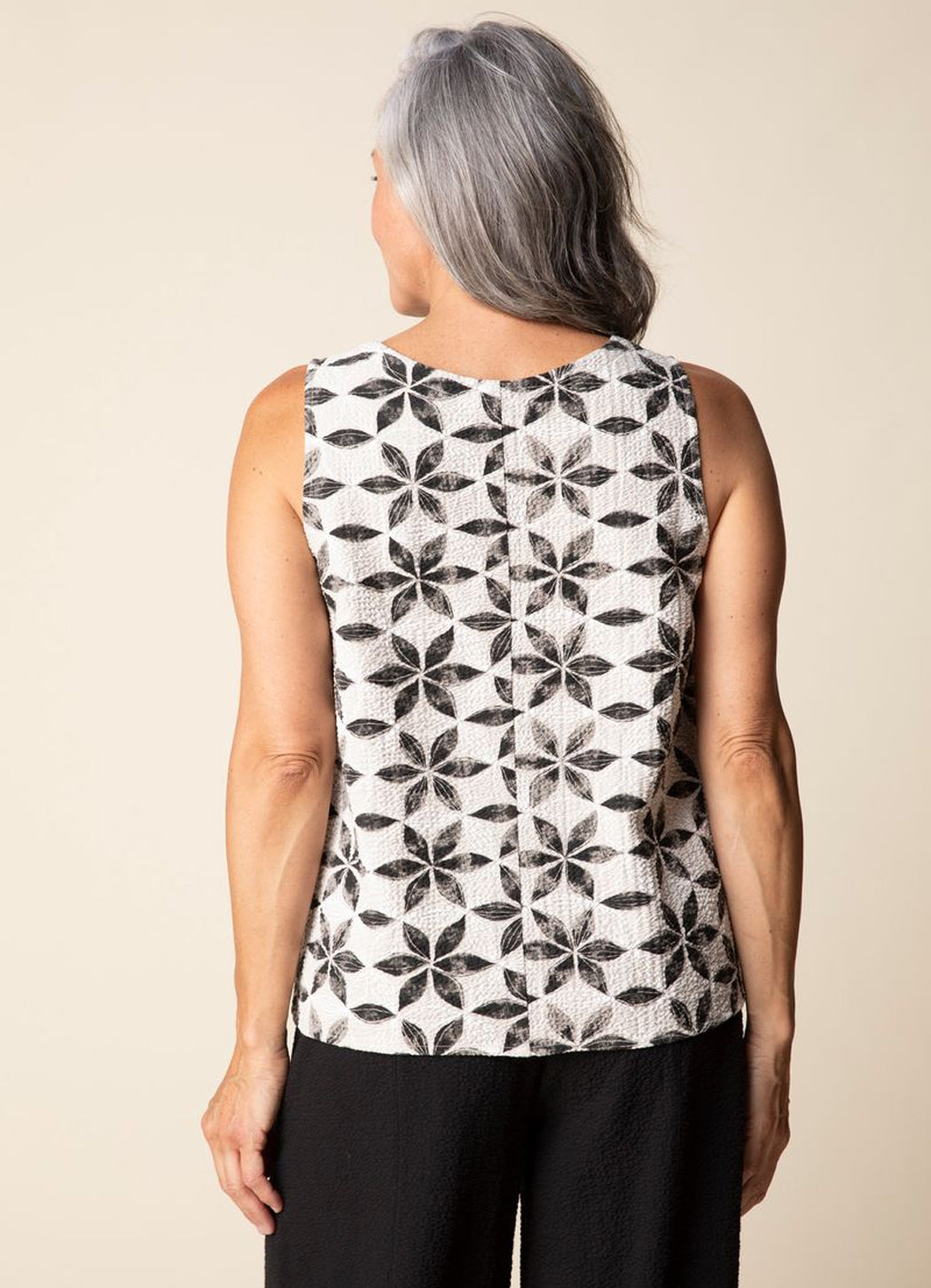 Habitat Crinkle-Crepe Floral Mix Pleat Tank