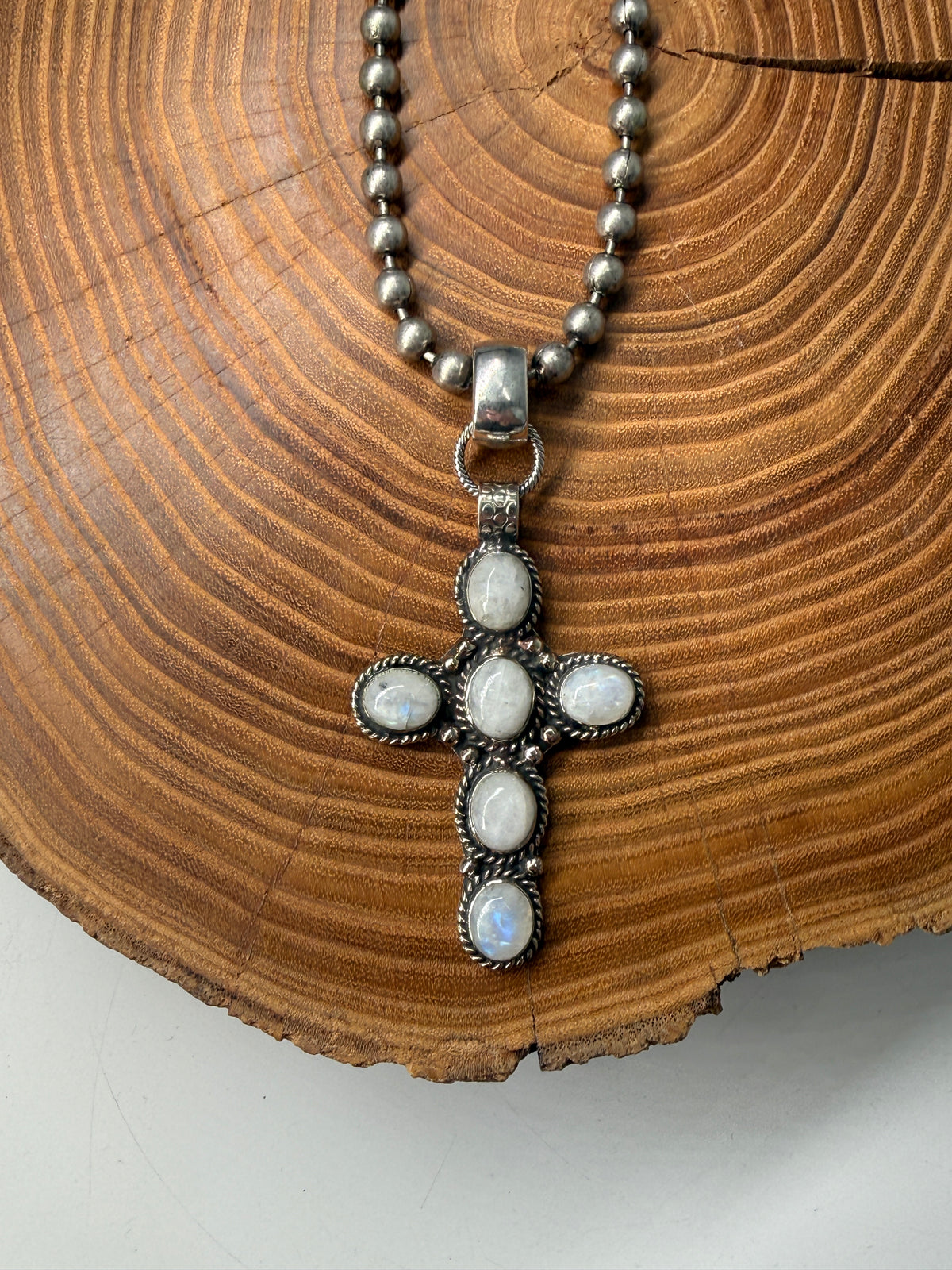 Belle Via Jewelry One-Of-A-Kind Exclusive Mother of Pearl Cross Necklace