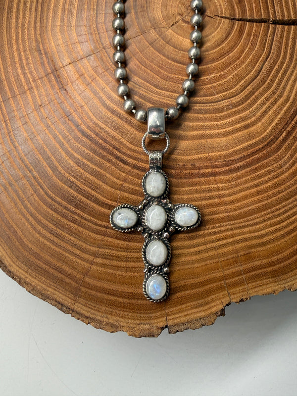 Belle Via Jewelry One-Of-A-Kind Exclusive Mother of Pearl Cross Necklace