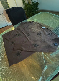 J. Society Faux Leather Star Crew Sweater