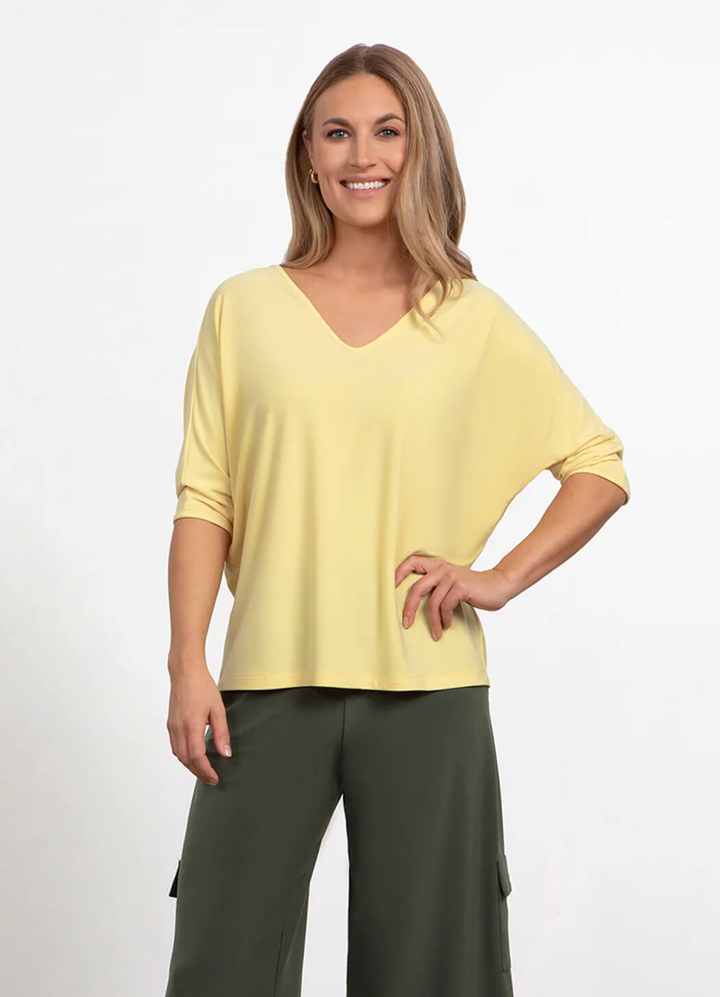 Sympli Reversible Cinch Top With Elbow Sleeve