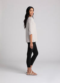 Sympli Revelry Top With Ruched Sleeve