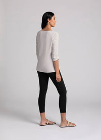 Sympli Revelry Top With Ruched Sleeve