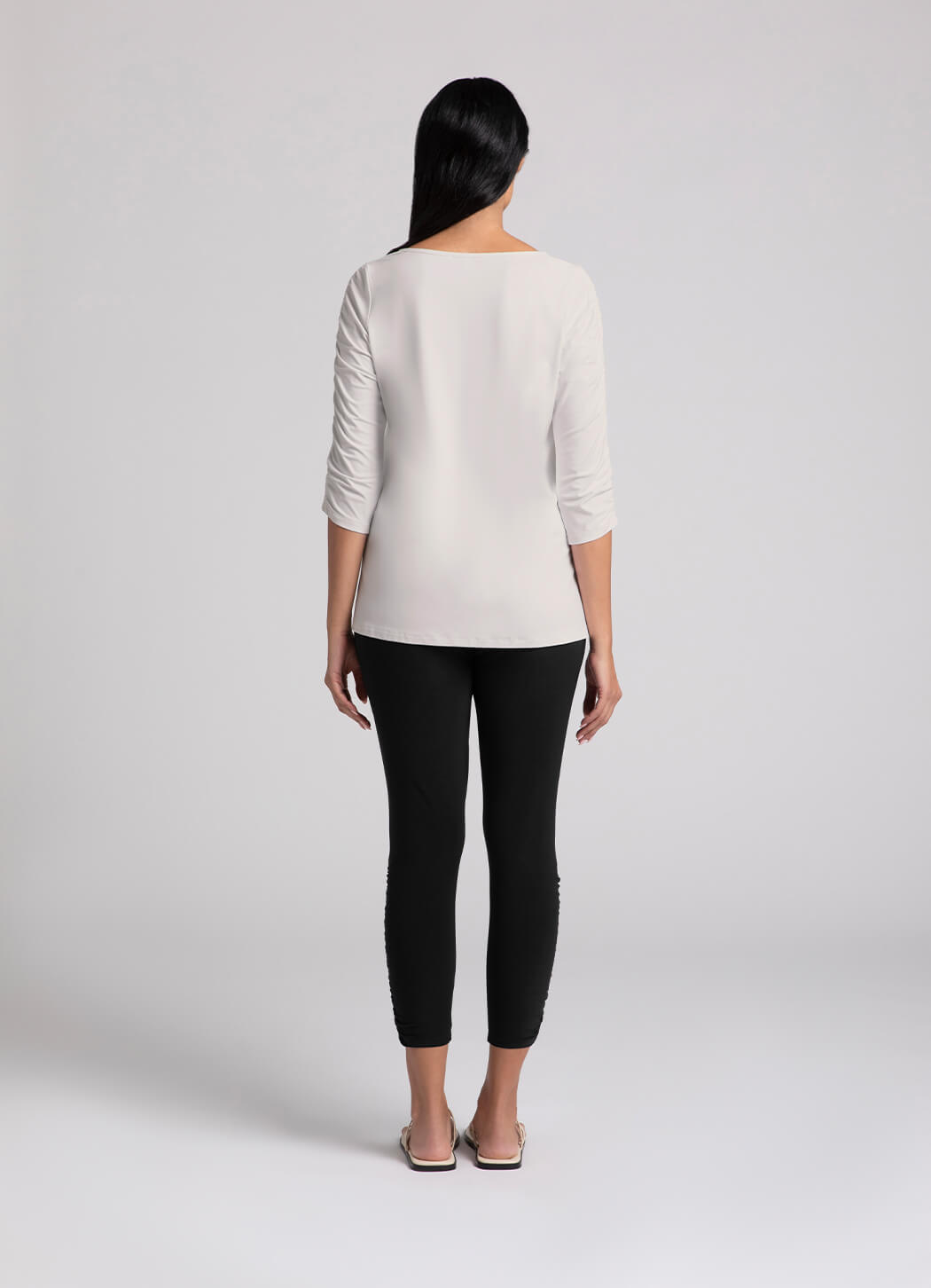 Sympli Revelry Top With Ruched Sleeve