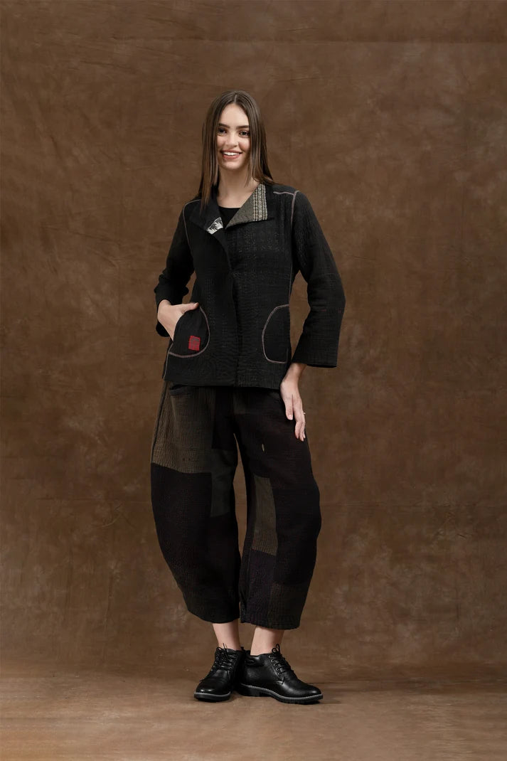 Mieko Mintz Silk Patch Kantha Short Jacket