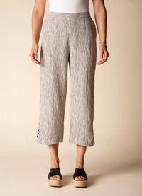 Habitat Crinkle Crepe Stripe Pleat Button Capri