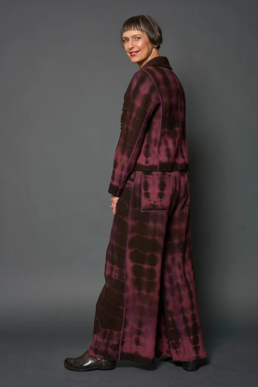 Mieko Mintz Mone Shibori Tie Dye Kantha Cropped Jacket