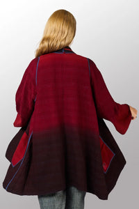 Mieko Mintz Overdyed Stripe & Bends Kantha A-Line Jacket