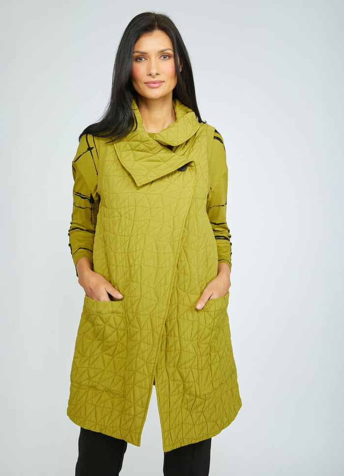 Olivia Kaleidoscope Quilt Angled Pocket Vest