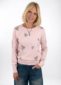 J. Society Glitter Heart Sweater