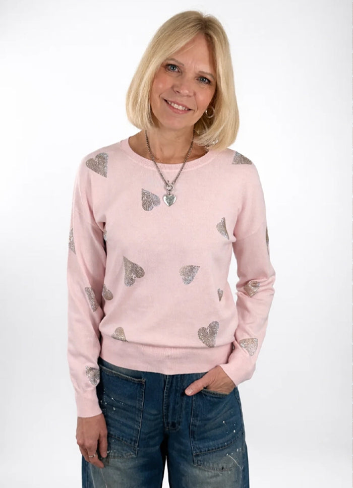 J. Society Glitter Heart Sweater
