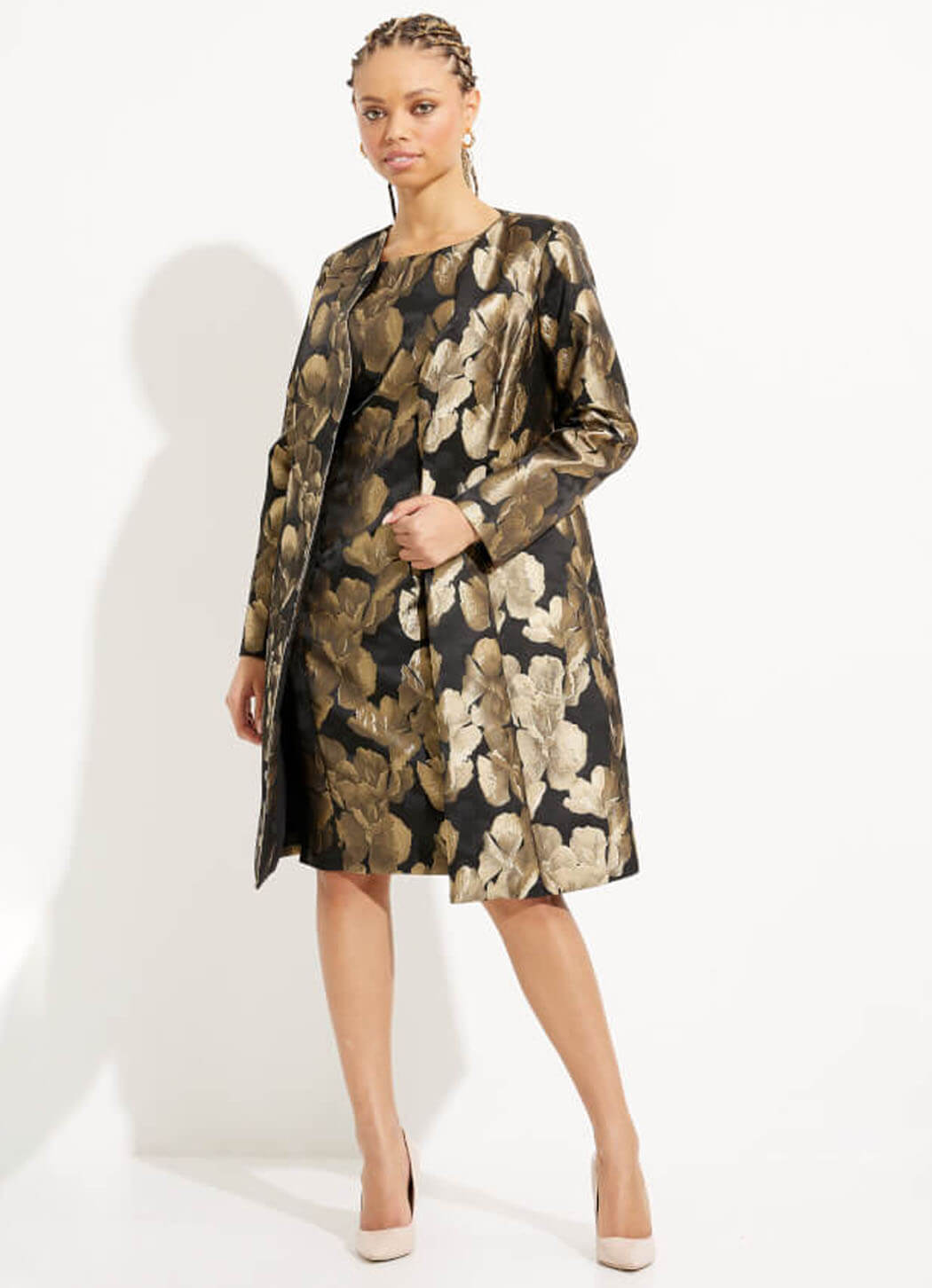 Joseph Ribkoff Foil Open Front Coat