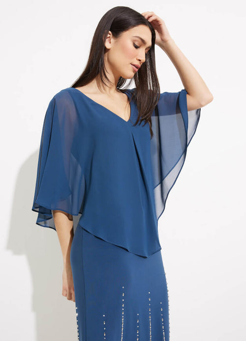 Joseph Ribkoff Chiffon Overlay Sheath Dress