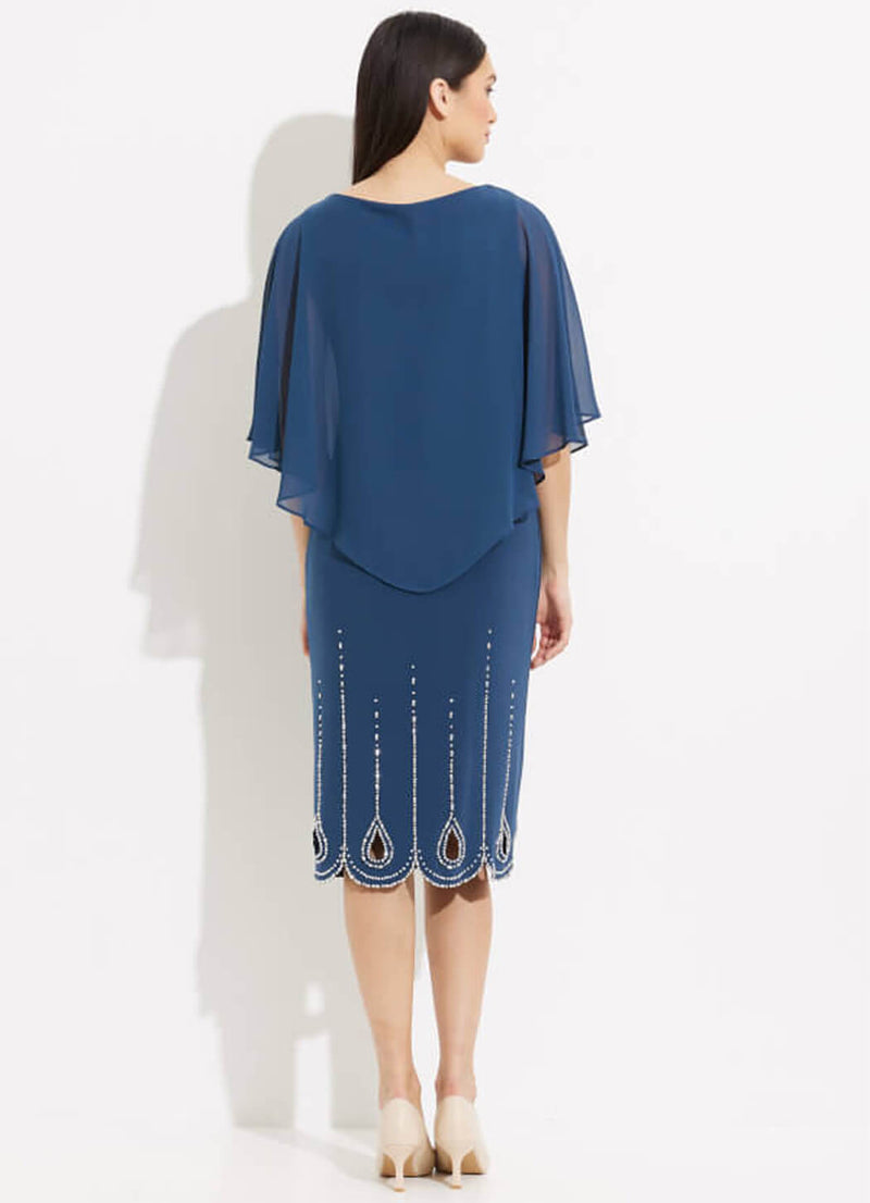 Joseph Ribkoff Chiffon Overlay Sheath Dress
