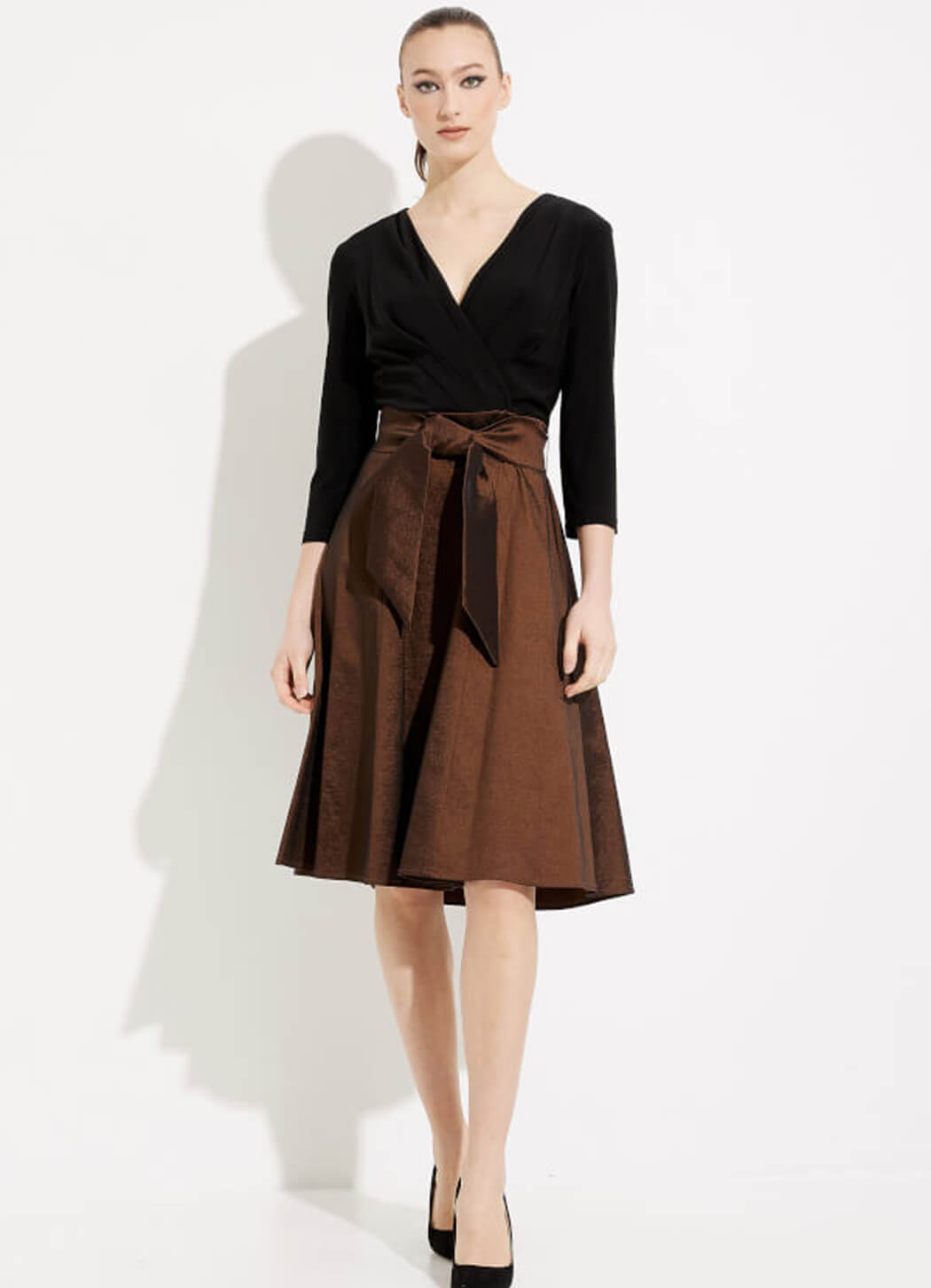 brown taffeta dress Joseph Ribkoff 233739 Black/Copper / 6 LABORDAY10 making it perfect for Colour:CHOCOLATE Sherri Hill Sparkle Corset