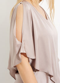 Joseph Ribkoff Tiered Satin Blouse