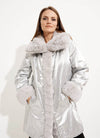 Joseph Ribkoff Faux Fur Reversible Puffer Coat