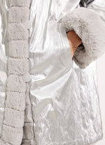Joseph Ribkoff Faux Fur Reversible Puffer Coat