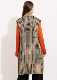 Joseph Ribkoff Long-Length Houndstooth Vest Style