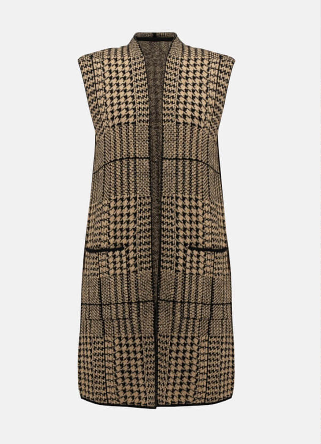 Joseph Ribkoff Long-Length Houndstooth Vest Style