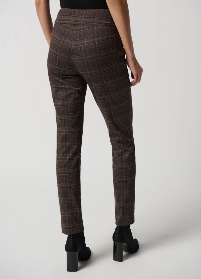 Joseph Ribkoff Heavy Knit Plaid Pull-On Pants
