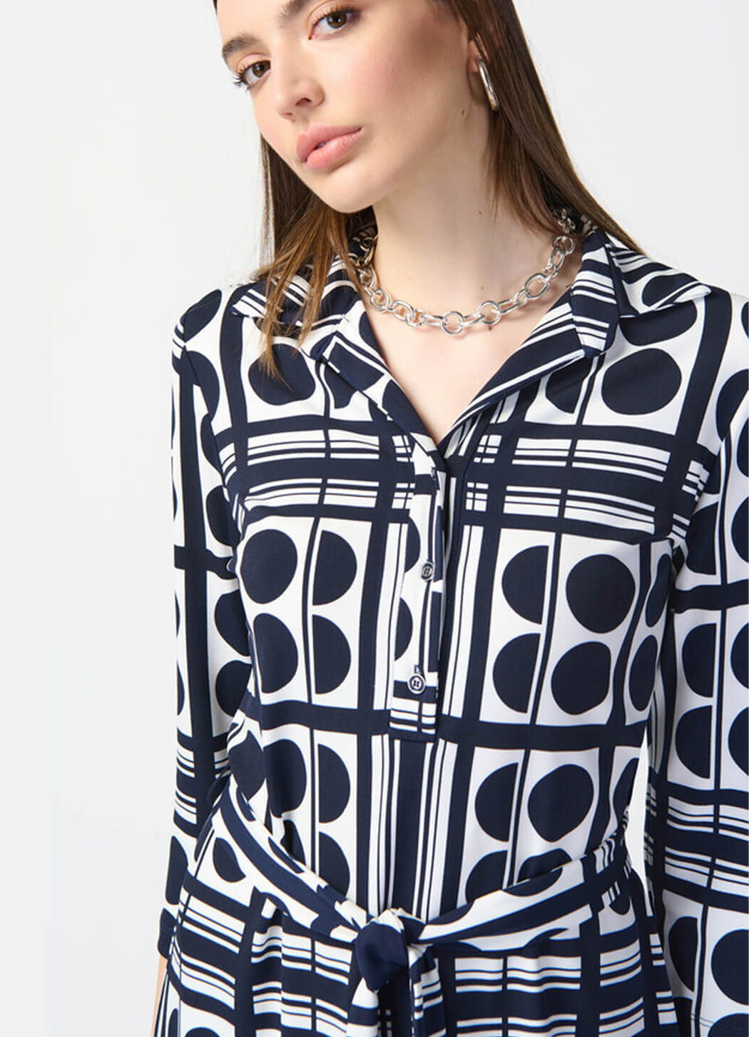 Joseph Ribkoff Geometric Print Shirt Dress