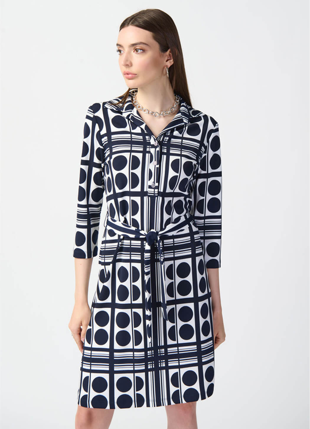 Joseph Ribkoff Geometric Print Shirt Dress