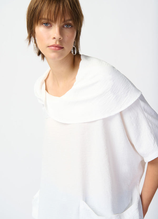 Joseph Ribkoff Textured Wrap Collar Tunic