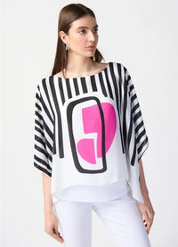 Joseph Ribkoff Abstract Print Poncho Top