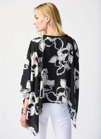 Joseph Ribkoff Floral Print Poncho Top